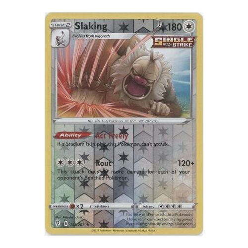 Slaking 131/203 SWSH Evolving Skies Reverse Holo Rare Pokemon Card NEAR MINT TCG