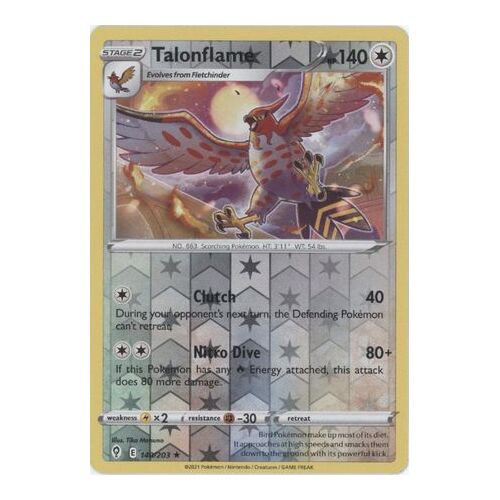 Talonflame 140/203 SWSH Evolving Skies Reverse Holo Rare Pokemon Card NEAR MINT TCG