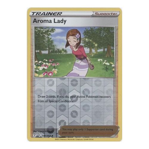 Aroma Lady 141/203 SWSH Evolving Skies Reverse Holo Uncommon Trainer Pokemon Card NEAR MINT TCG