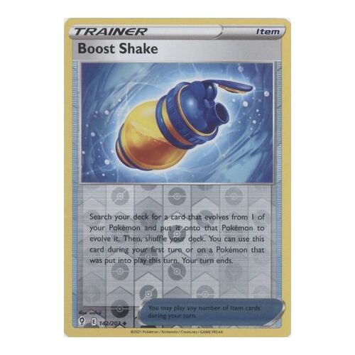 Boost Shake 142/203 SWSH Evolving Skies Reverse Holo Uncommon Trainer Pokemon Card NEAR MINT TCG