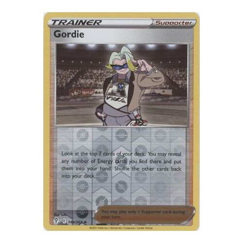 Gordie 149/203 SWSH Evolving Skies Reverse Holo Uncommon Trainer Pokemon Card NEAR MINT TCG