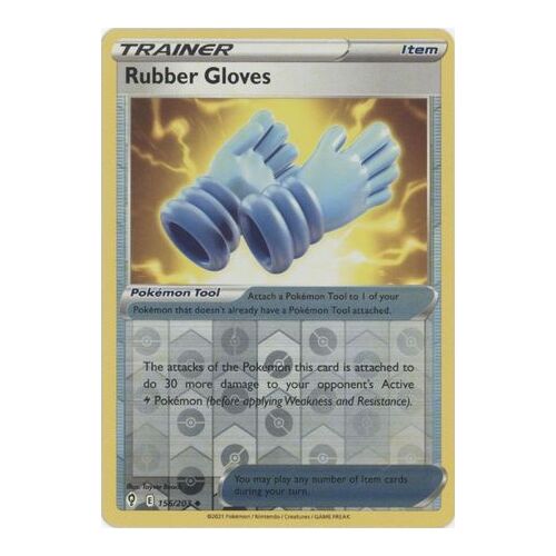 Rubber Gloves 156/203 SWSH Evolving Skies Reverse Holo Uncommon Trainer Pokemon Card NEAR MINT TCG