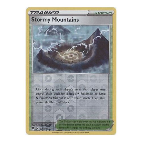 Stormy Mountains 161/203 SWSH Evolving Skies Reverse Holo Uncommon Trainer Pokemon Card NEAR MINT TCG