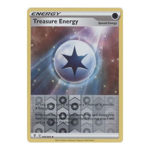 Treasure Energy 165/203 SWSH Evolving Skies Reverse Holo Uncommon Trainer Pokemon Card NEAR MINT TCG