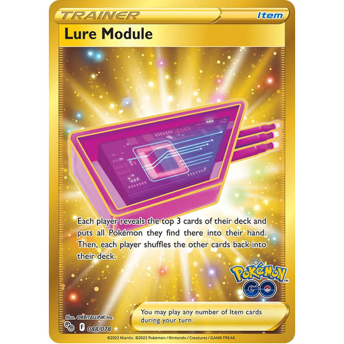 Lure Module 88/78 SWSH Pokemon Go Holo Full Art Gold Secret Rare Pokemon  Card NEAR