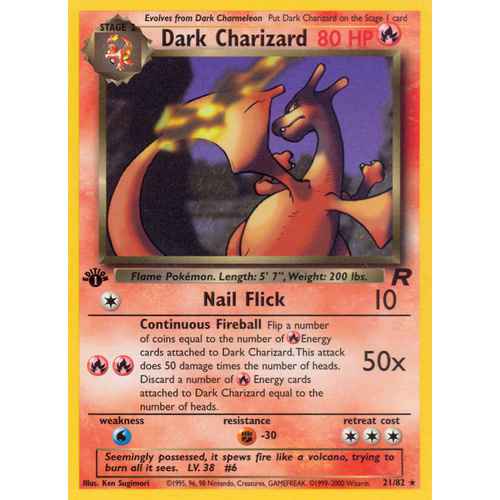 Dark Charizard 21 82 Team Rocket 1st Edition Rare Pokemon