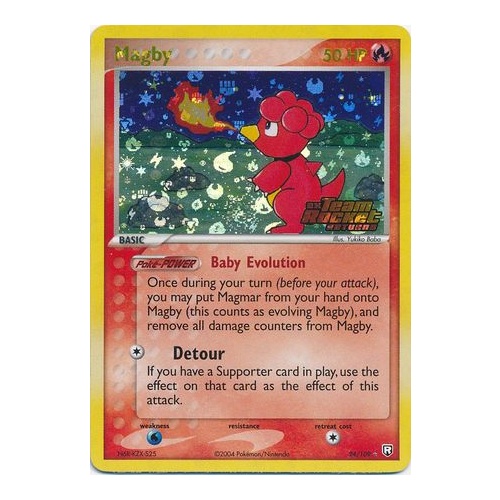 Magby 24/109 EX Team Rocket Returns Reverse Holo Rare Pokemon Card NEAR MINT TCG