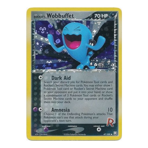 Rocket's Wobbuffet 47/109 EX Team Rocket Returns Reverse Holo Uncommon Pokemon Card NEAR MINT TCG