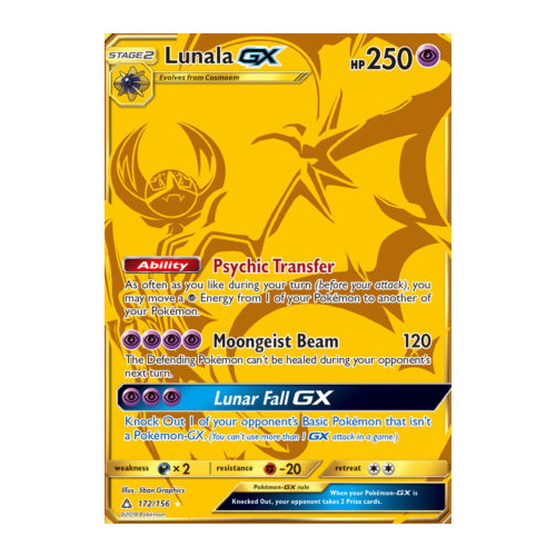 Lunala GX 2018 Sun & Moon: Ultra Prism Holo #172/156 Price Guide - Sports  Card Investor