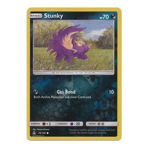 Stunky 75/156 SM Ultra Prism Reverse Holo Common Pokemon Card NEAR MINT TCG