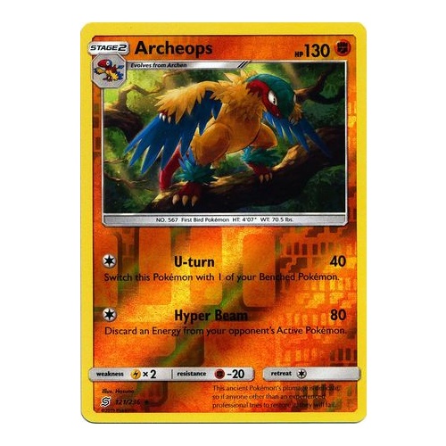 Pokemon Archeops 121 236 Unified Minds Rare Rev Holo Mint Toys Hobbies Pokemon Individual Cards